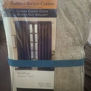 Hopsack Tweed Thermal Backed Curtain (2 panels total)